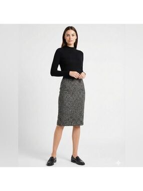 GIAMBATTISTA VALLI Wool Mohair Silk Blend Silk Lined Tweed Pencil Skirt IT Sz 42